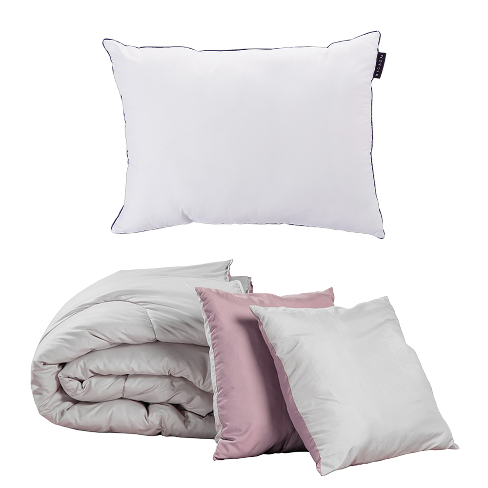 Foto 1 | Set De Edredón Doble Vista Dicasa Couzy Color Lila - Gris Oxford + Almohada One Individual