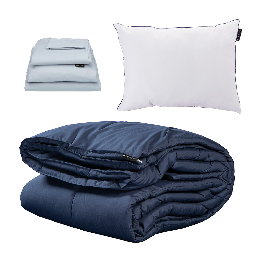 Foto 1 | Edredón Dicasa Homy Color Azul Marino + Sábanas Softy Platinum + Almohada One Individual