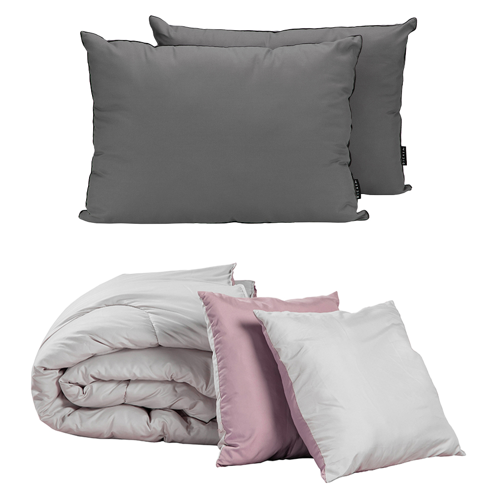 Foto 2 pulgar | Set De Edredón Doble Vista Dicasa Couzy Color Lila - Gris Oxford + Almohadas 2 Pack King Size