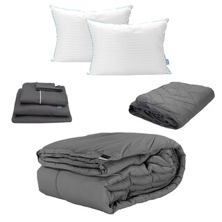 Foto 1 | Set De Edredón Dicasa Homy Color Gris Oscuro + Sábanas Royal + Protector Lux + 2 Almohadas Royal Twin Queen Size