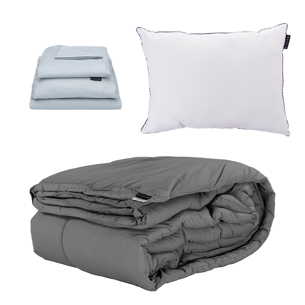 Foto 1 | Edredón Dicasa Homy Color Gris Oxford + Sábanas Softy Platinum + Almohada One Individual