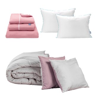 Foto 1 | Set De Edredón Doble Vista Dicasa Couzy Color Lila Y Gris + Sábanas Royal Rosa + 2 Almohadas Royal Twin King Size
