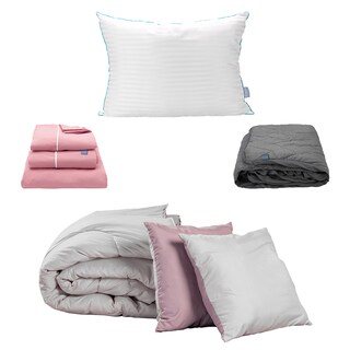 Foto 1 | Edredón Doble Vista Dicasa Couzy Color Lila Y Gris + Sábanas Royal Rosa + Protector Lux + Almohada Royal Individual
