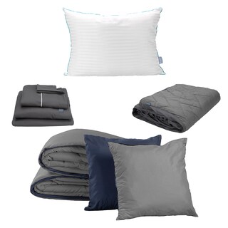 Foto 1 | Edredón Doble Vista Dicasa Couzy Azul Y Gris + Sábanas Royal Gris + Protector Lux + Almohada Royal Individual