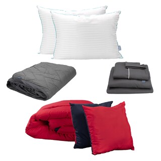 Foto 1 | Edredón Doble Vista Dicasa Couzy Rojo Y Azul + Sábanas Royal Gris + Protector Lux + 2 Almohadas Matrimonial