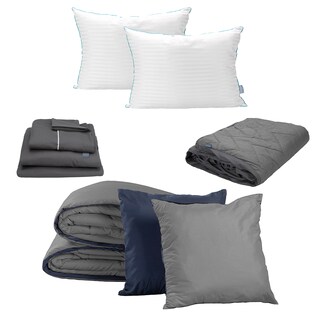 Foto 1 | Edredón Doble Vista Dicasa Couzy Azul Y Gris + Sábanas Royal Gris + Protector Lux + 2 Almohadas Royal Matrimonial