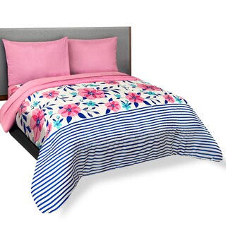 Foto 1 | Edredón Set King Size Suave Con Sábanas Rosa Dos Vistas Alegra