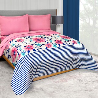 Foto 2 | Edredón Set King Size Suave Con Sábanas Rosa Dos Vistas Alegra