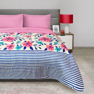 Foto 3 | Edredón Set King Size Suave Con Sábanas Rosa Dos Vistas Alegra