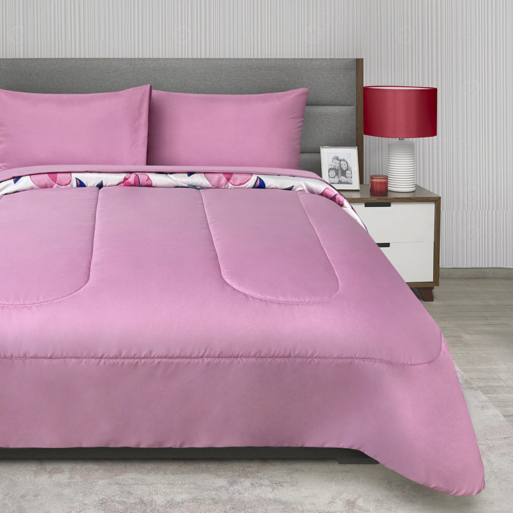 Foto 5 | Edredón Set King Size Suave Con Sábanas Rosa Dos Vistas Alegra