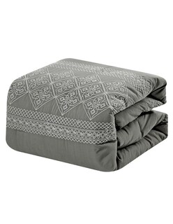 Foto 1 | Set Edredón 7 Pzas King Suave Completo Esponjoso Cojines- Gris Oscuro
