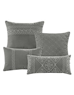 Foto 2 | Set Edredón 7 Pzas King Suave Completo Esponjoso Cojines- Gris Oscuro