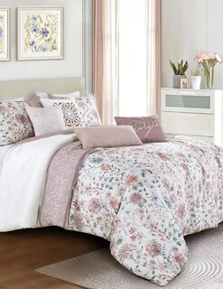 Foto 4 | Set Edredón 7 Pzas Queen Suave Completo Esponjoso Cojines- Rosa