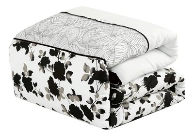 Foto 1 | Set Edredón 7 Pzas Queen Suave Completo Esponjoso Cojines- Negro