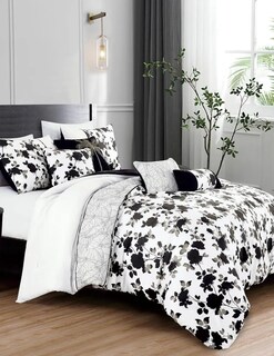 Foto 4 | Set Edredón 7 Pzas Queen Suave Completo Esponjoso Cojines- Negro