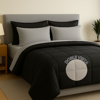 Foto 2 | Set De Edredón Acolchado Tesso Home Matrimonial Capitonado Color Negro Gris
