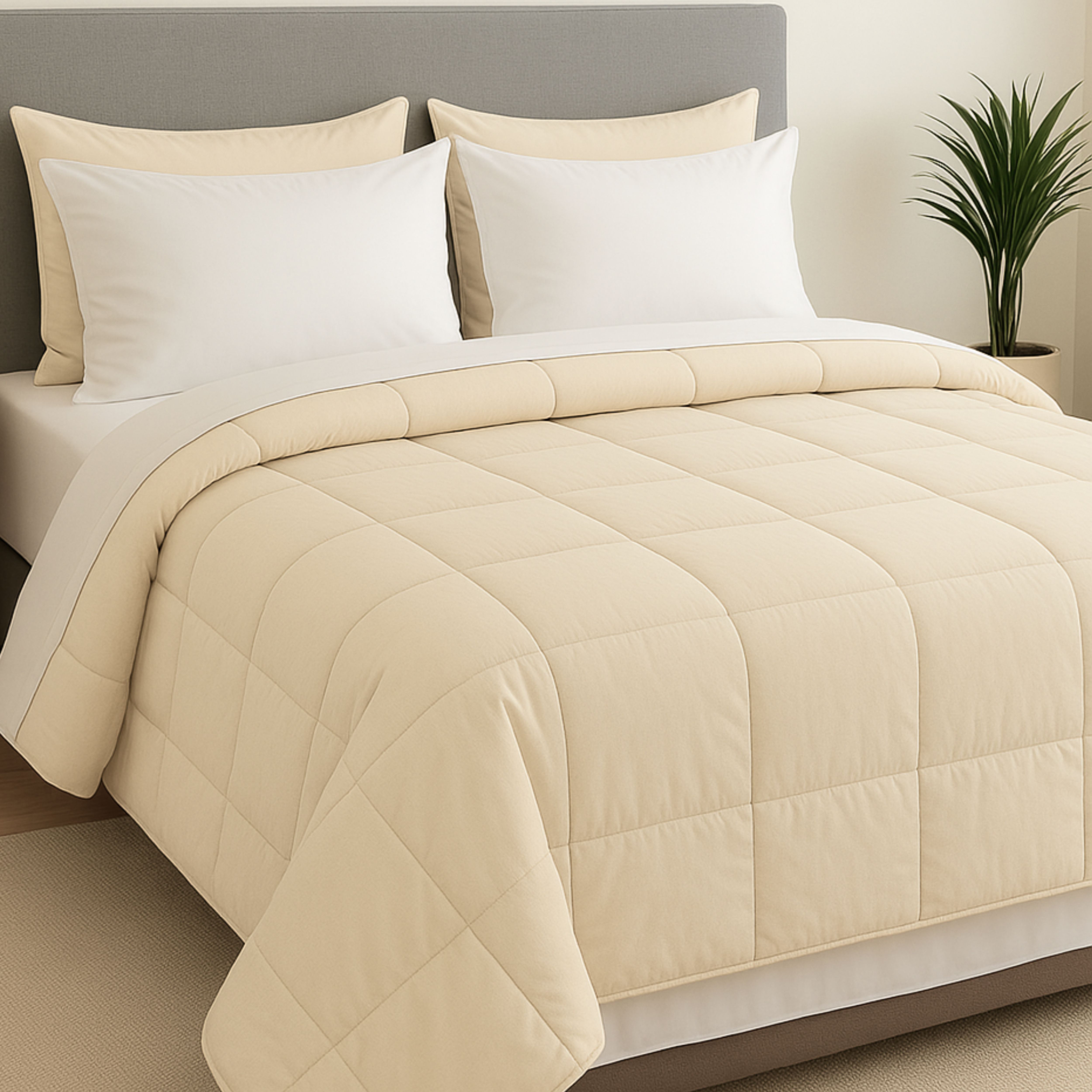 Foto 1 | Set De Edredón Acolchado Tesso Home King Size Capitonado Color Beige