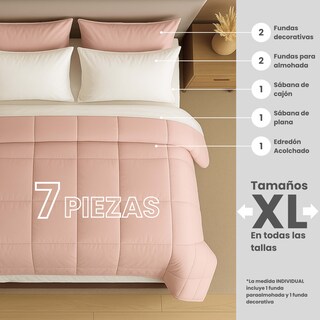 Foto 2 | Set De Edredón Acolchado Tesso Home Individual Capitonado Color Rosa