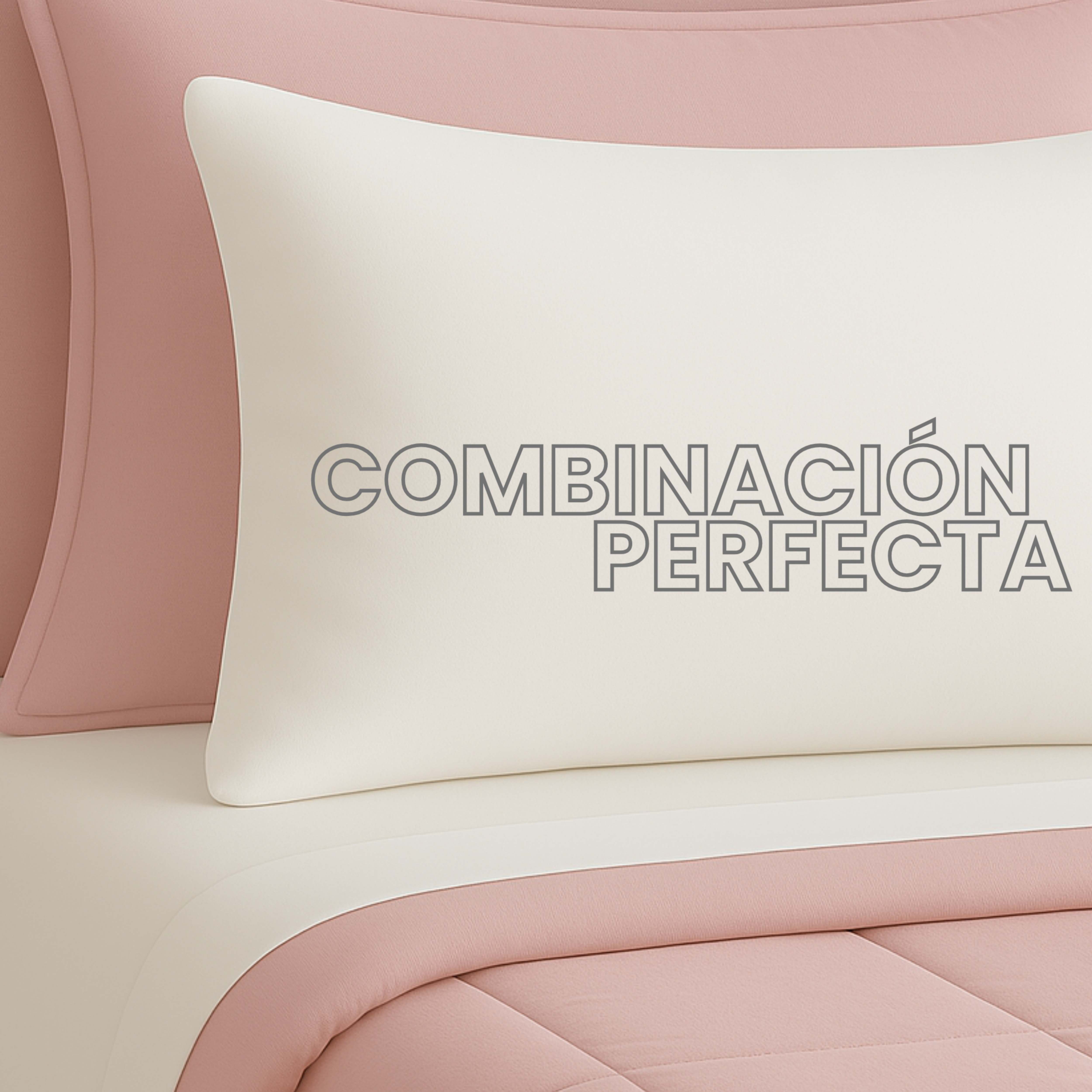 Foto 4 pulgar | Set De Edredón Acolchado Tesso Home Queen Size Capitonado Color Rosa
