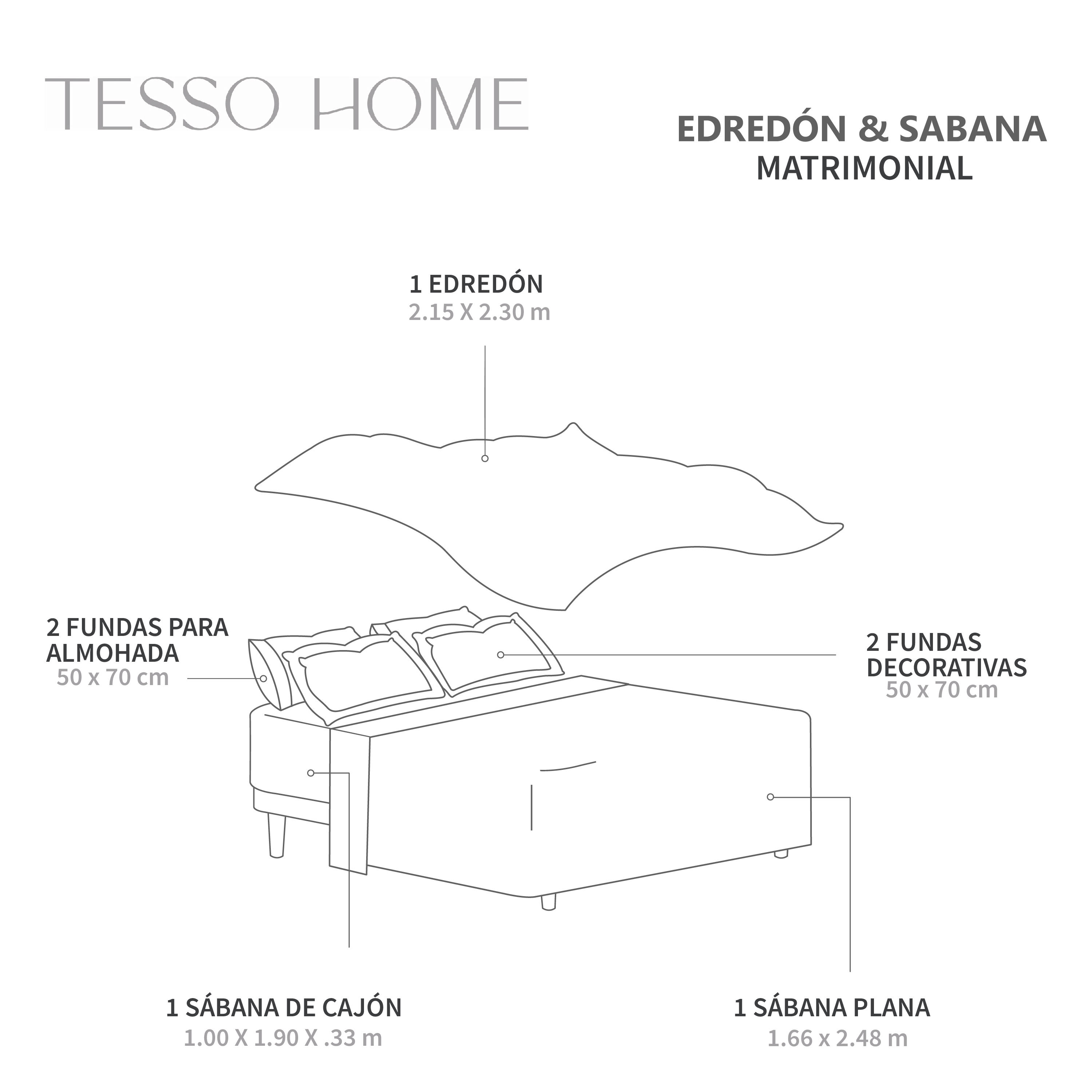 Foto 9 pulgar | Set De Edredón Ligero Tesso Home Pinsonic Matrimonial Color Marino Doble Vista