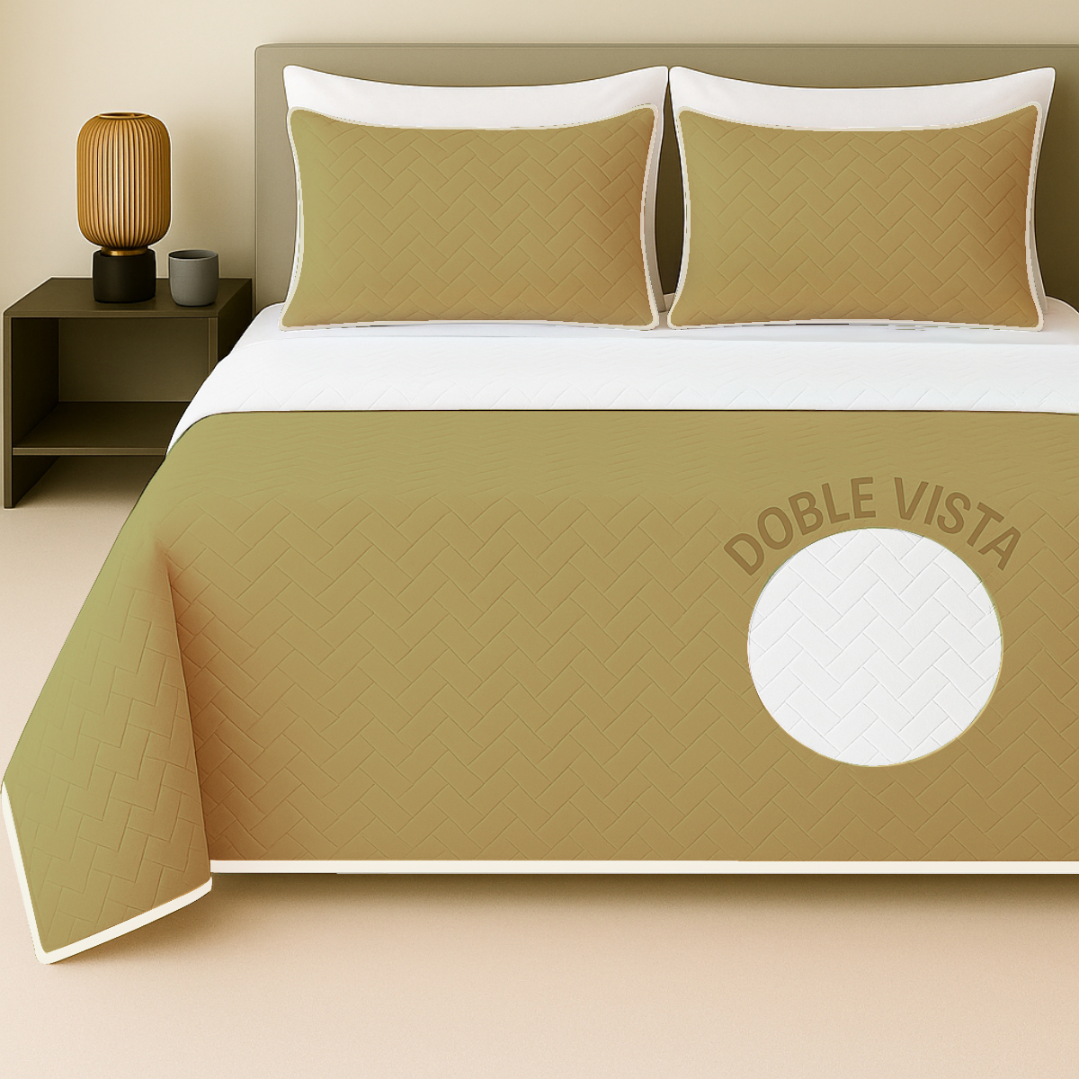 Foto 1 | Set De Edredón Ligero Tesso Home Pinsonic Individual Color Beige Doble Vista
