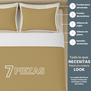 Foto 3 | Set De Edredón Ligero Tesso Home Pinsonic Individual Color Beige Doble Vista