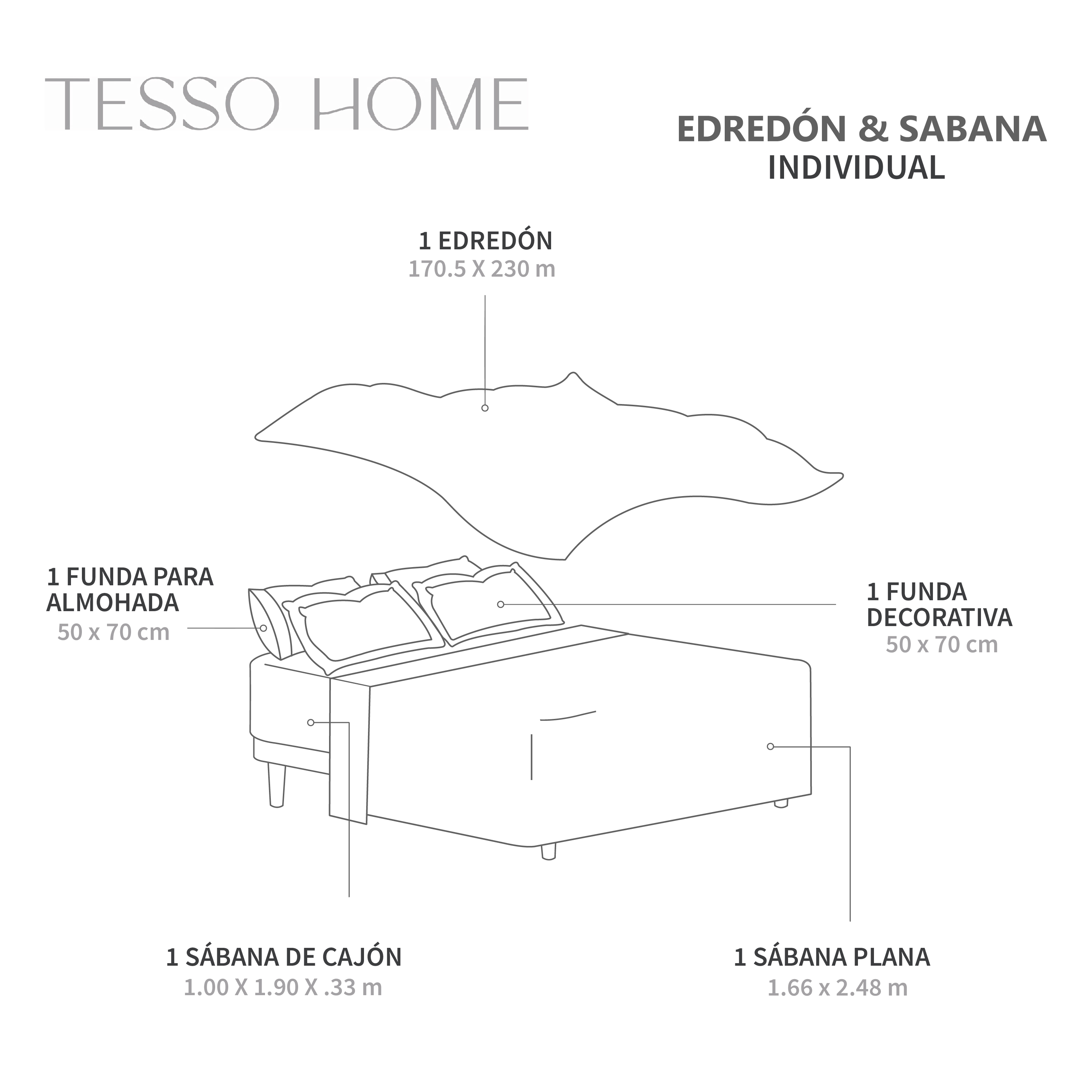 Foto 8 | Set De Edredón Ligero Tesso Home Pinsonic Individual Color Beige Doble Vista