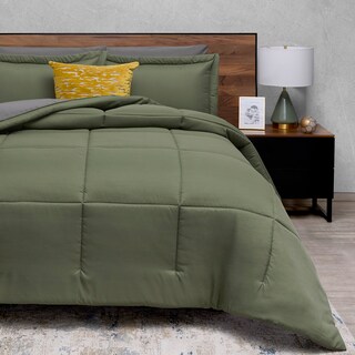 Foto 3 | Edredón Con Sábanas King Size Elefantito Hogar Encino Color Verde Olivo Liso Dos Vistas