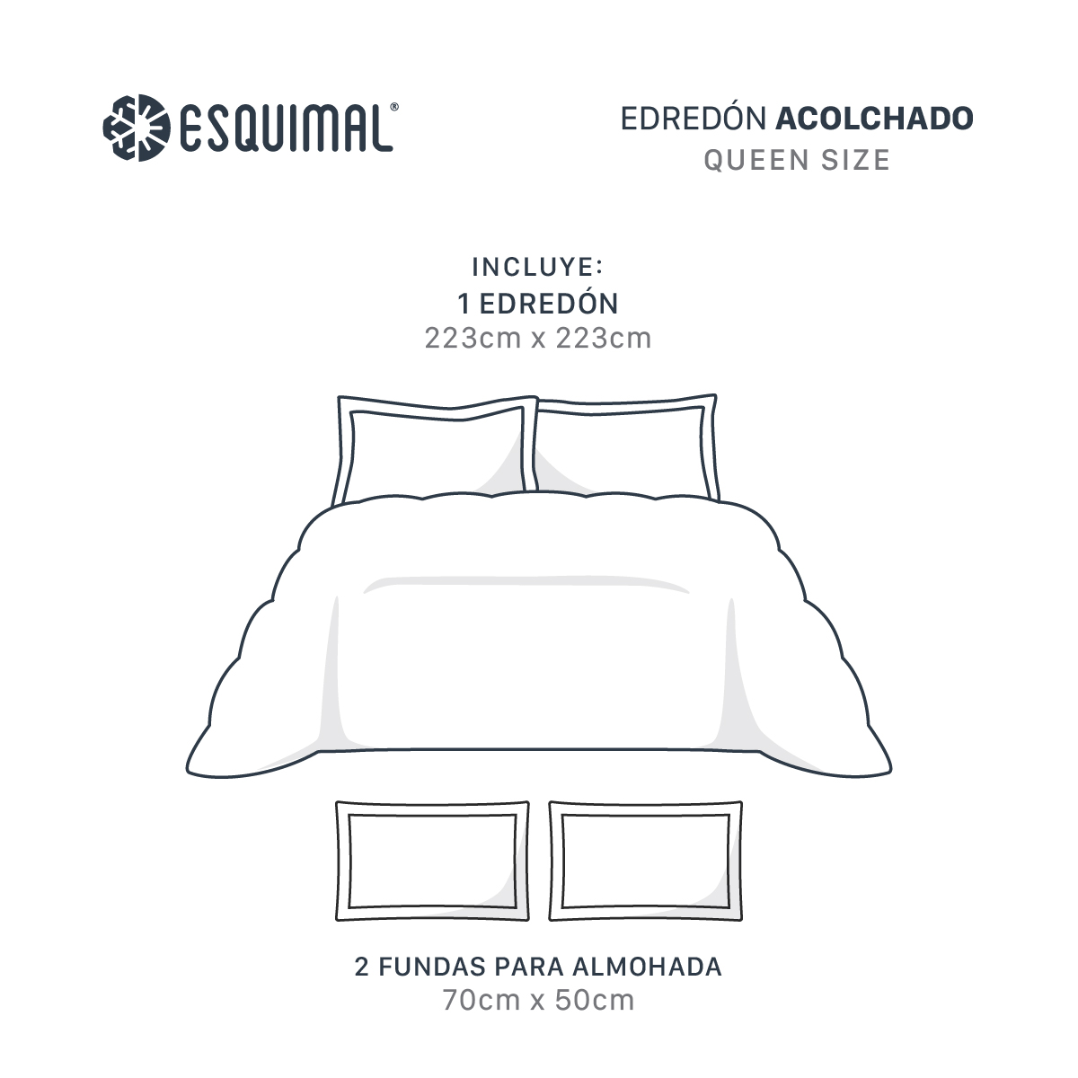 Foto 4 | Edredón Cobertor Invernal Esquimal Queen Size Con Fundas De Almohada Blanco