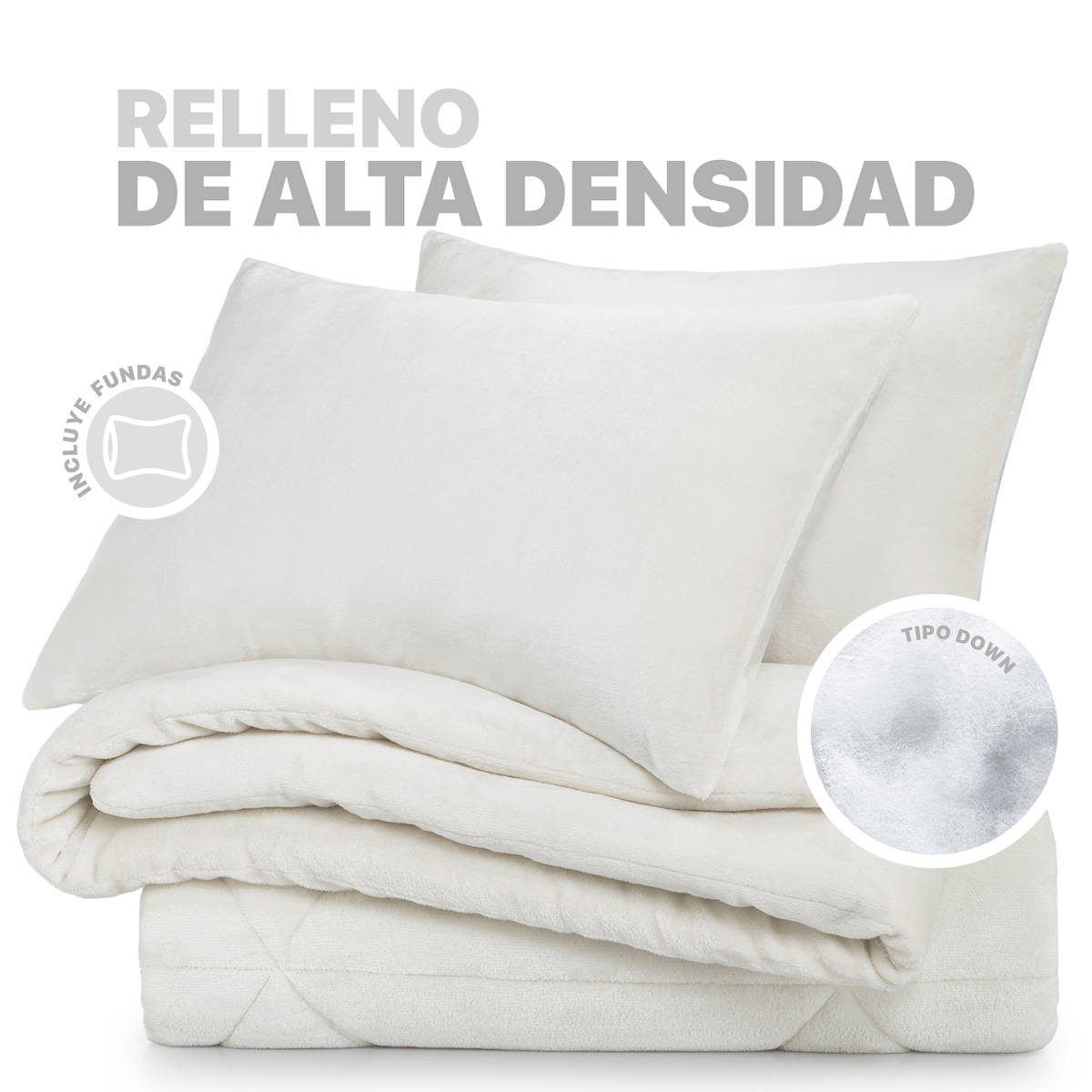 Foto 3 pulgar | Edredón Cobertor Invernal Esquimal King Size Con Fundas De Almohada Blanco