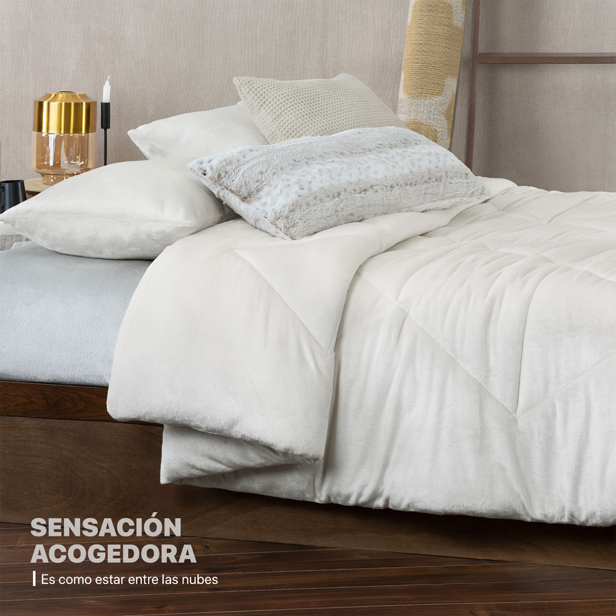Foto 6 | Edredón Cobertor Invernal Esquimal King Size Con Fundas De Almohada Blanco