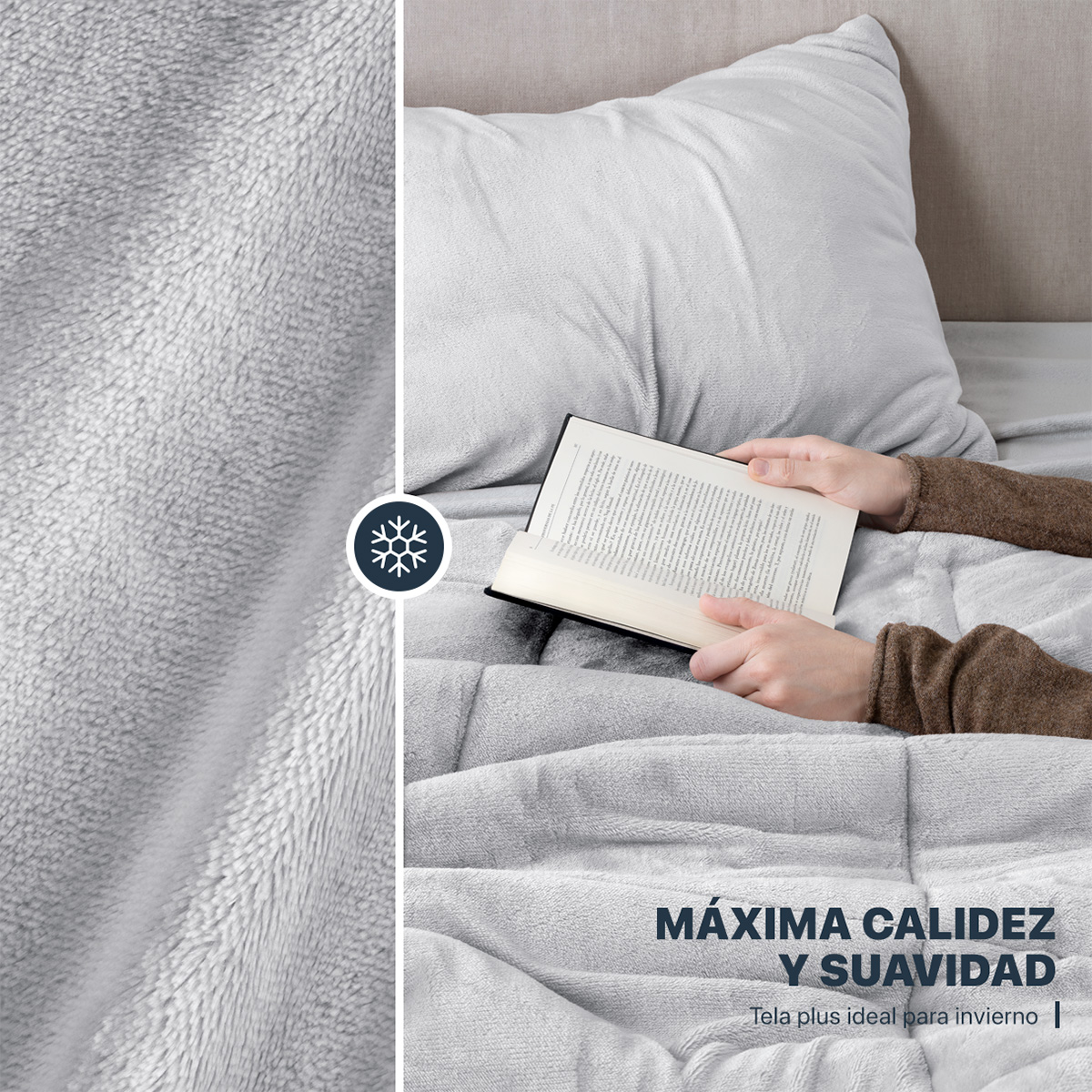 Foto 3 | Edredón Cobertor Invernal Esquimal Individual Con Funda De Almohada Gris