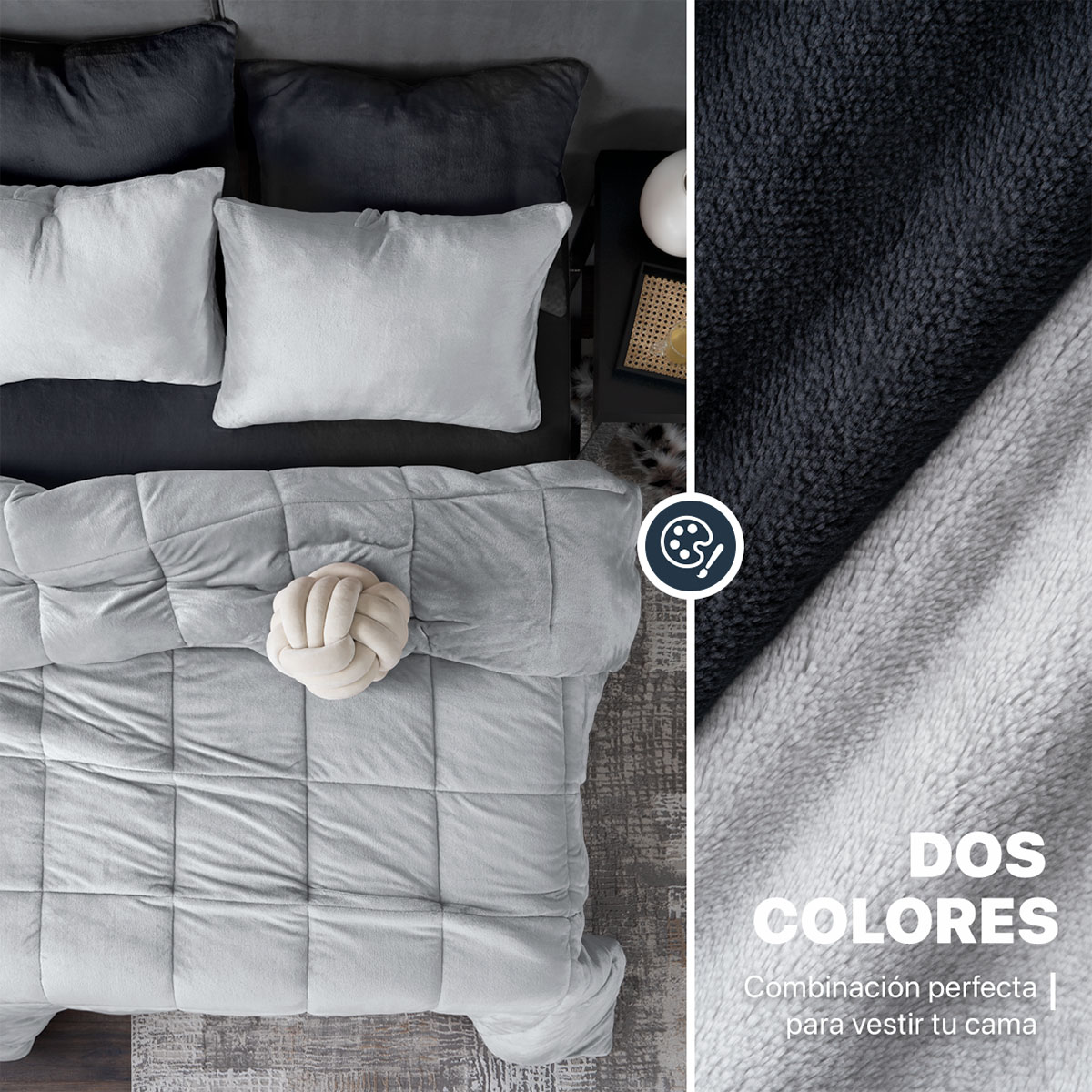 Foto 5 pulgar | Set Edredón Invernal Esquimal Matrimonial Con Fundas De Almohada Y Sábana De Cajón Gris - Gris Oscuro