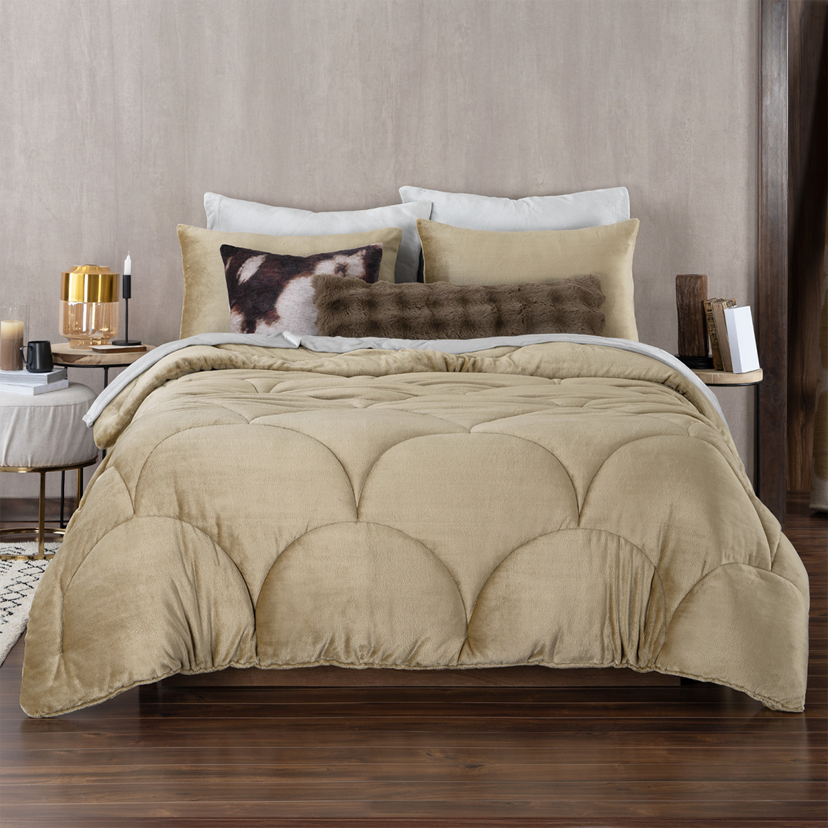 Foto 1 | Edredón Cobertor Invernal Esquimal Individual Con Funda De Almohada Beige