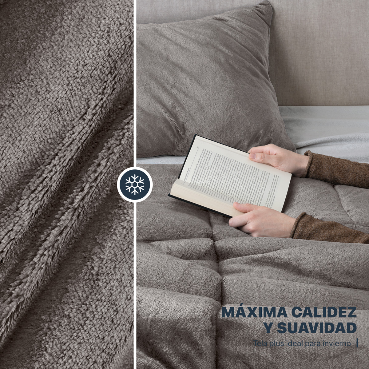 Foto 3 | Edredón Cobertor Invernal Esquimal Individual Con Funda De Almohada Café