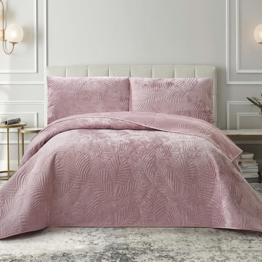 Foto 4 | Edredón Con Fundas Matrimonial Elefantito Hogar Loto Color Rosa Velvet/terciopelo