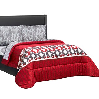 Foto 1 | Edredón Set Matrimonial Elefantito Hogar Audrey Color Rojo Extra Suave Con Sábanas Dos Vistas