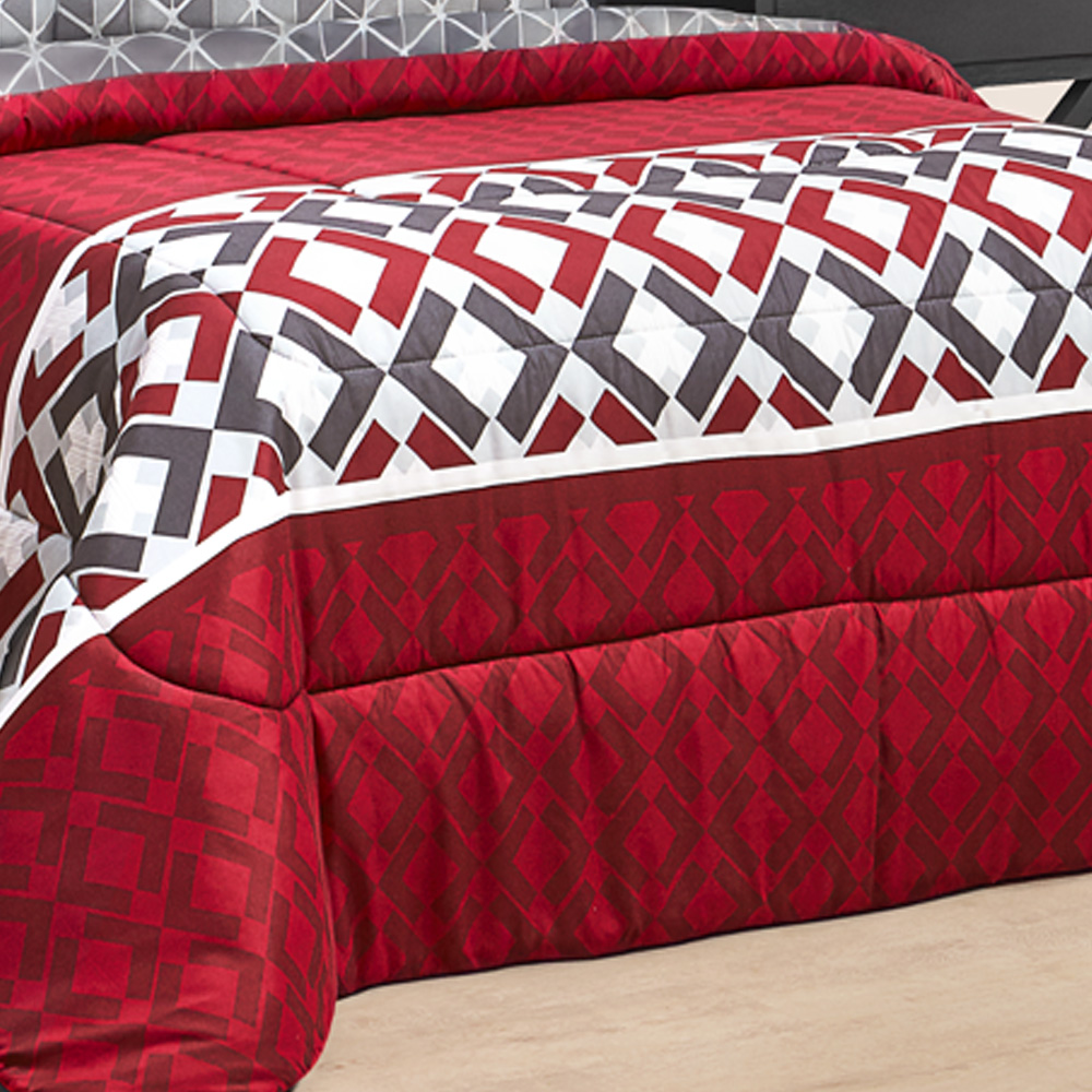 Foto 5 | Edredón Set Matrimonial Elefantito Hogar Audrey  Color Rojo Extra Suave Con Sábanas  Dos Vistas