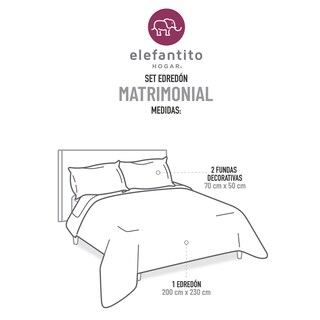 Foto 7 | Edredón Con Fundas Matrimonial Elefantito Hogar Roseta Color Rosa Suave Pelo Largo