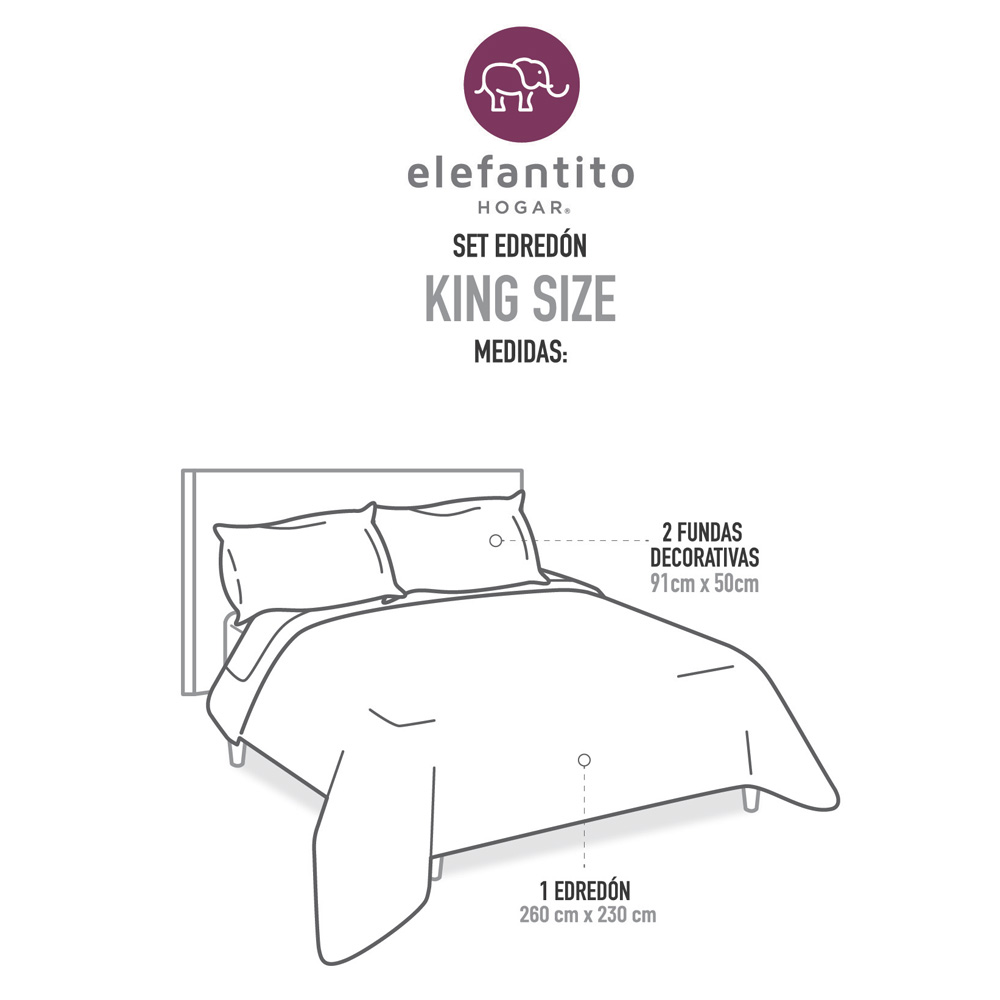 Foto 7 | Edredón Con Fundas King Size Elefantito Hogar Roseta Color Rosa Suave Pelo Largo