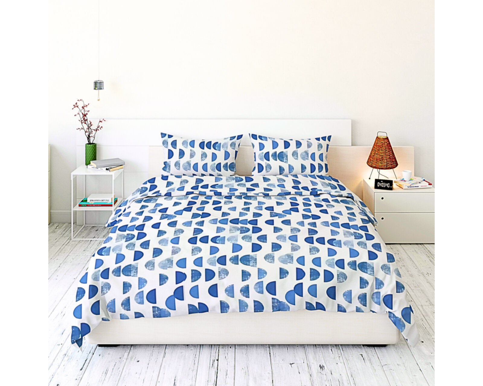 Juego de Fundas Rebeca de Duvet Koala Media Luna Azul King Size