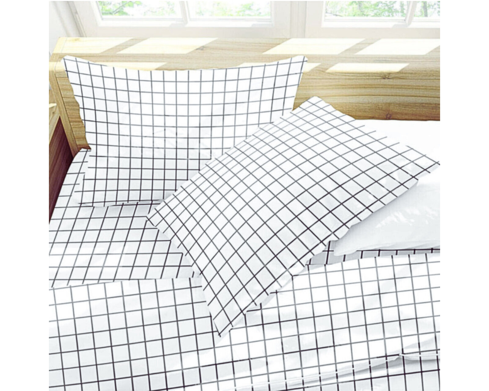 Foto 4 pulgar | Juego de Fundas Rebeca de Duvet Koala Cuadro Gris King Size
