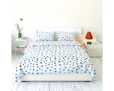 Foto 1 | Juego De Fundas De Duvet Koala Rebeca Pirámide Azul King Size Set de 3 piezas