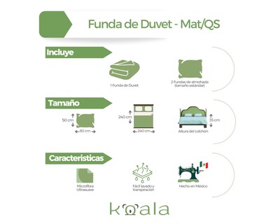 Foto 6 | Juego De Fundas De Duvet Koala Rebeca Estrella Gris Matrimonial/queen Set de 3 piezas