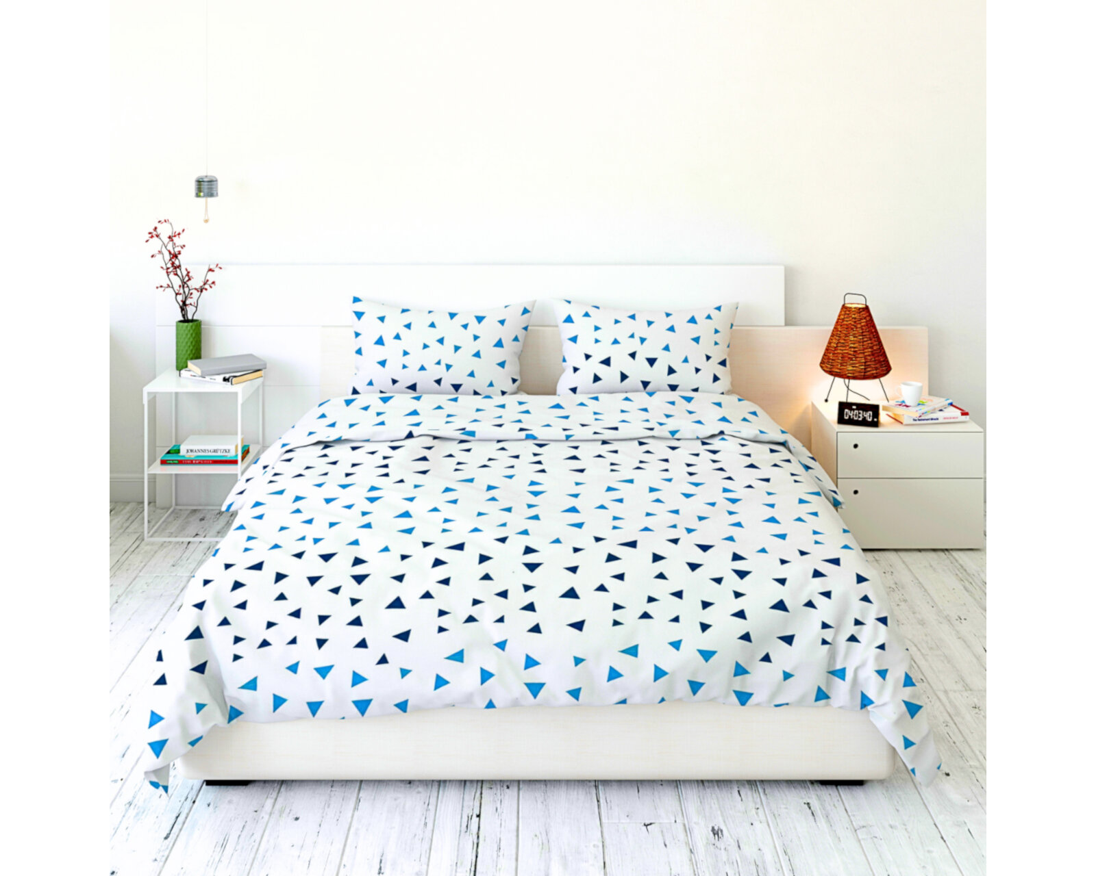 Juego De Fundas De Duvet Koala Rebeca Pirámide Azul Individual Set de 2 piezas