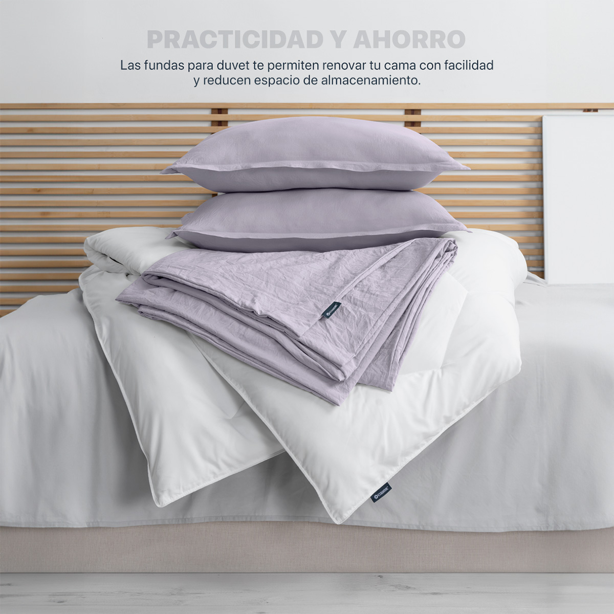 Foto 3 pulgar | Funda de Duvet Sin Relleno + Fundas de Almohada Esquimal King Size Lila Tipo Lino