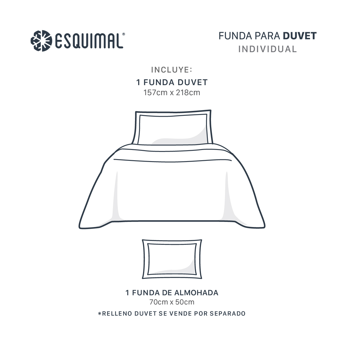 Foto 5 pulgar | Funda de Duvet Esquimal sin Relleno + 2 Fundas de Almohada Doble Vista Individual Lila