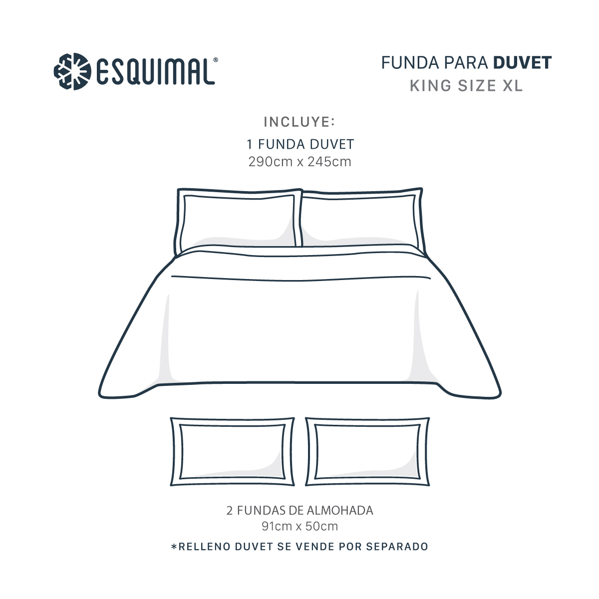 Foto 5 pulgar | Funda de Duvet Sin Relleno + Fundas de Almohada Esquimal King Size Xl Verde Tipo Lino