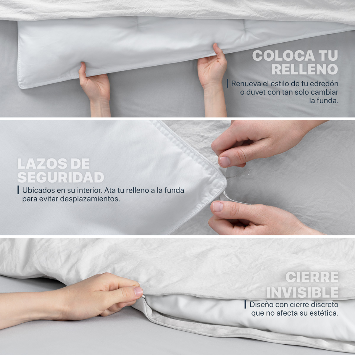 Foto 7 pulgar | Funda de Duvet Sin Relleno + Funda de Almohada Esquimal Individual Blanco Tipo Lino