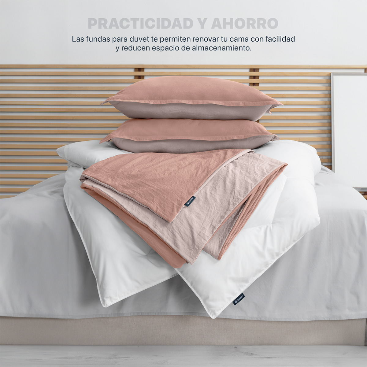 Foto 3 pulgar | Funda de Duvet Sin Relleno + Fundas de Almohada Esquimal Matrimonial Xl  Rosa y Rosa Claro Tipo Lino Doble Vista